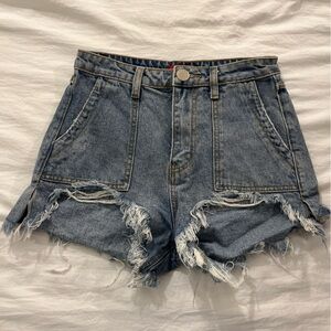 Signature8 High Low Jean Shorts